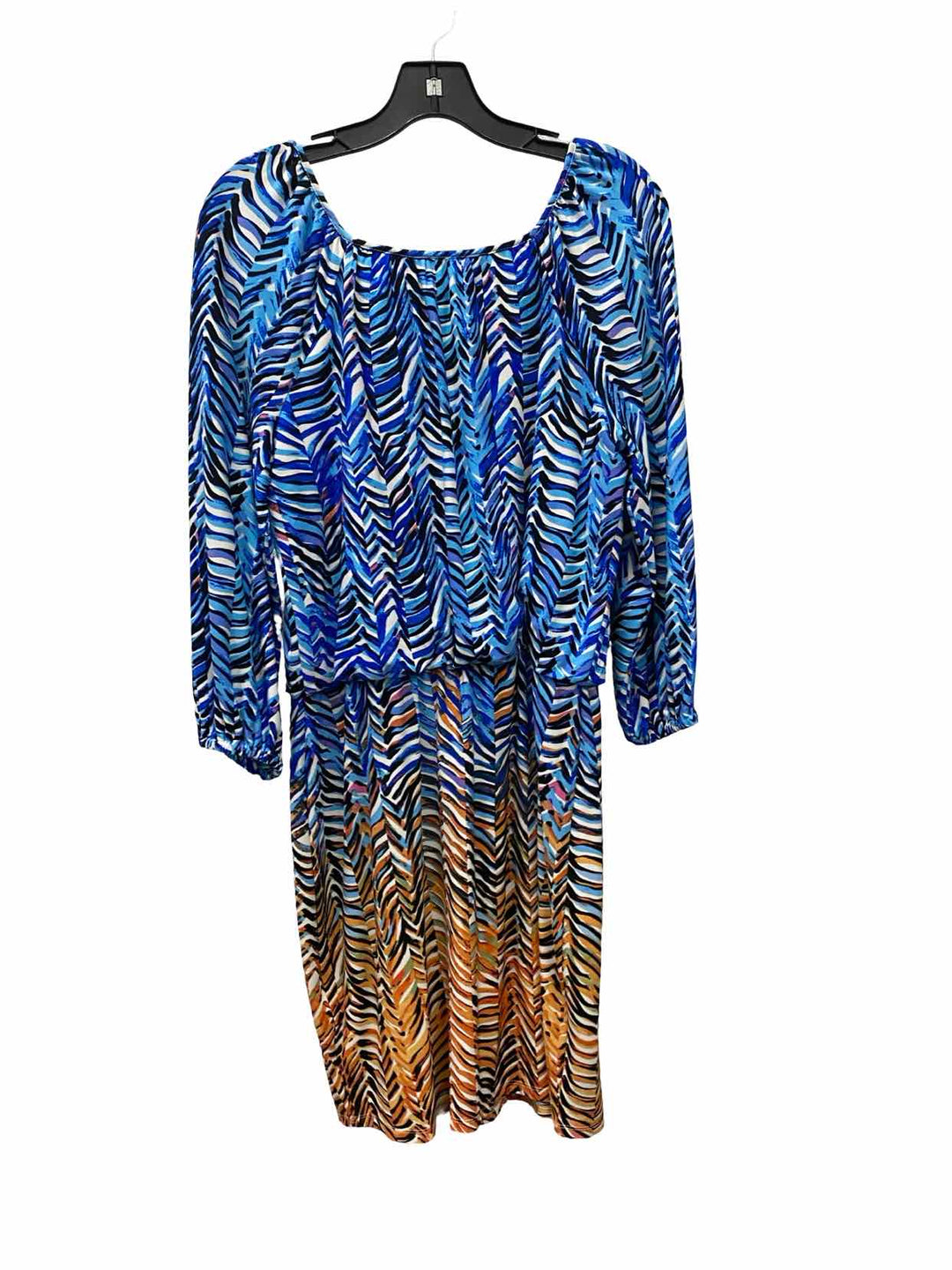 Maggy London Size 8 Blue Orange Dress