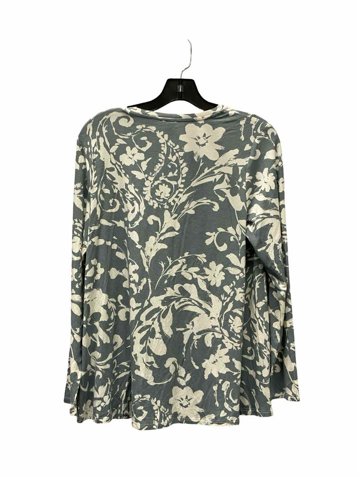 Wynne Layers Size S Blue Floral Long Sleeve Shirts
