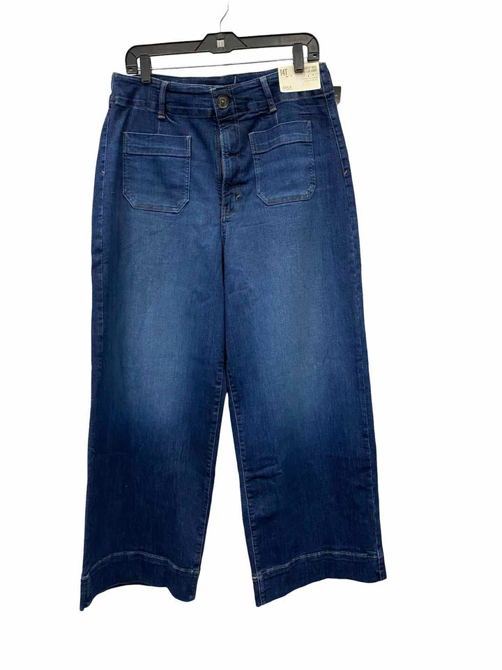 A.n.a Size 14 Blue Highest-rise wide leg crop Jeans