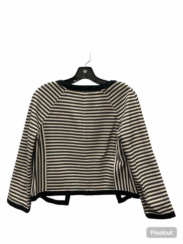 Banana Republic Size 6 Black White Striped Jacket