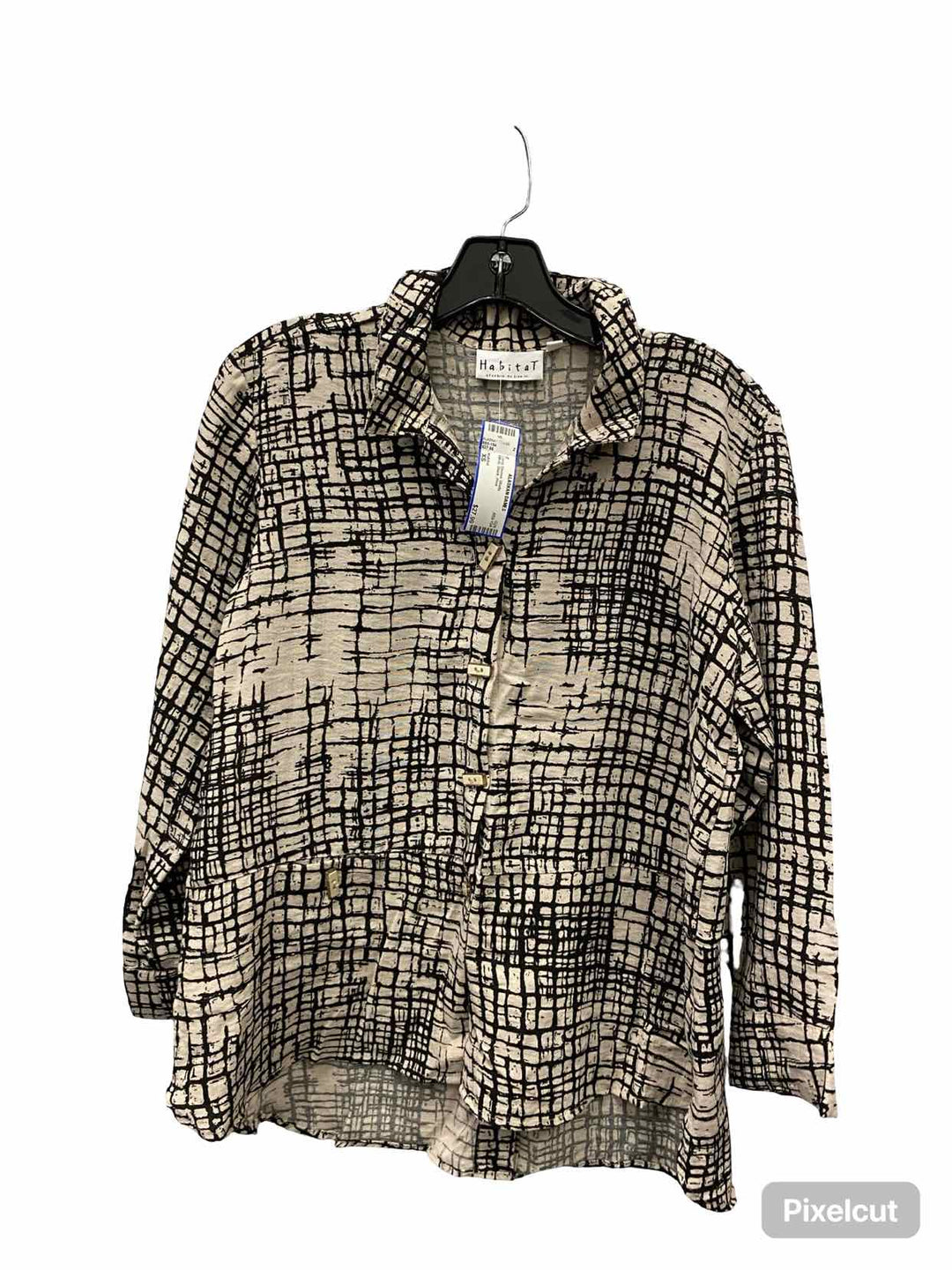 Habitat Size XS White Black Print Long Sleeve Shirts