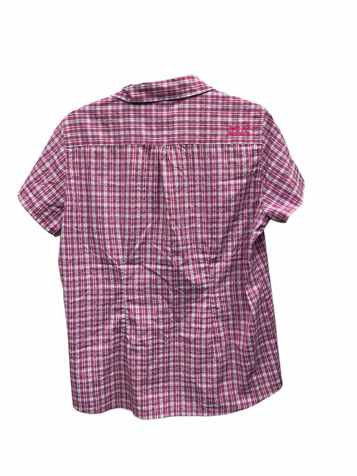 Jack Wolfskin Size L Pink Short Sleeve Shirts