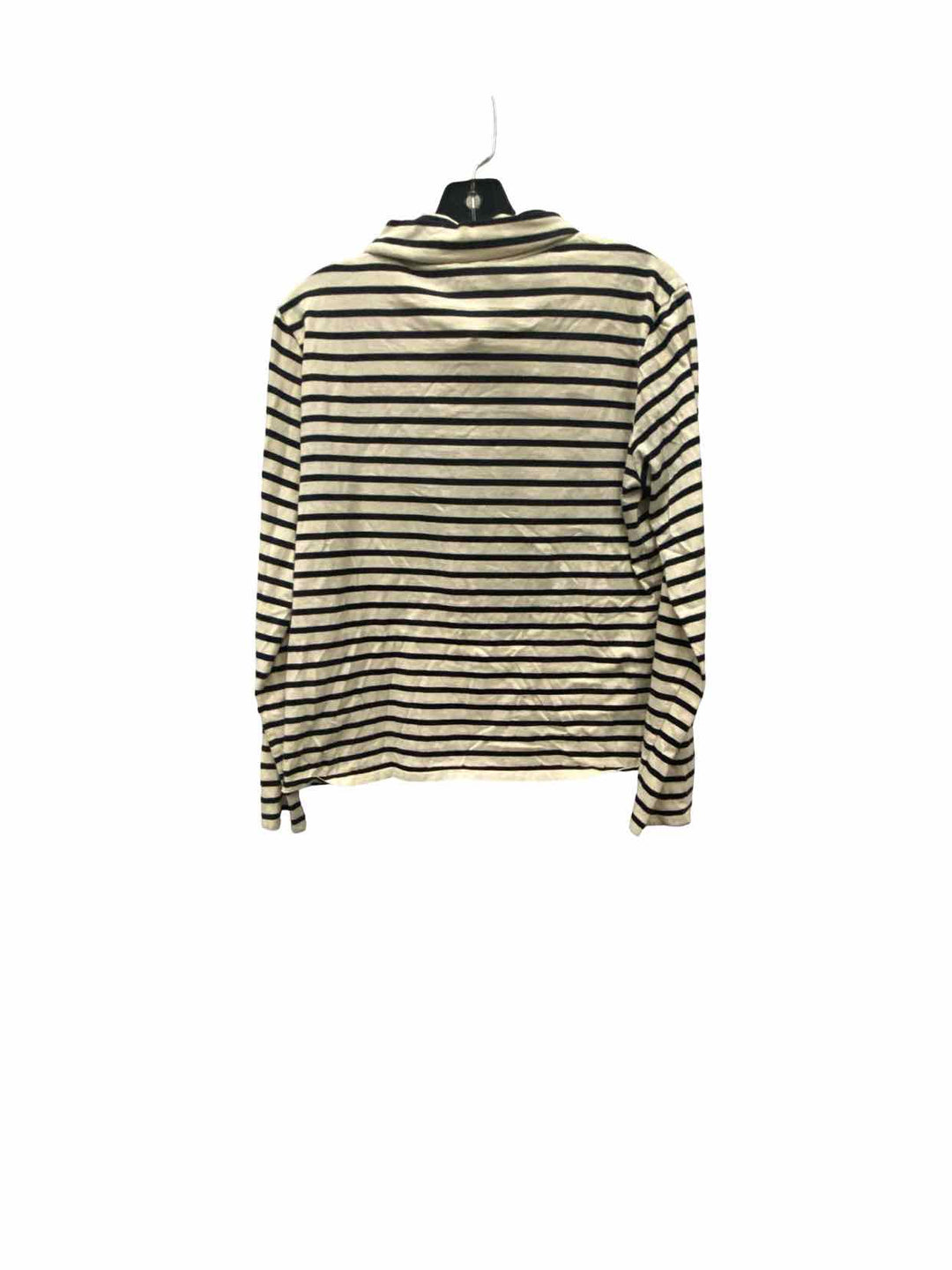 Kule Size M White Navy Blue Striped Long Sleeve Shirts
