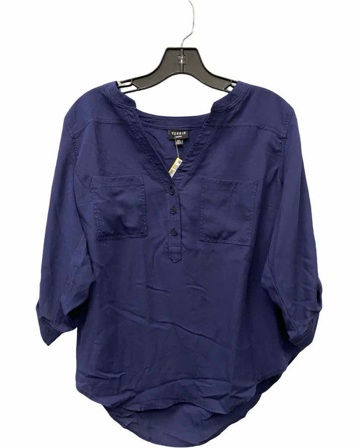 Torrid Size M/L Navy Blue Long Sleeve Shirts