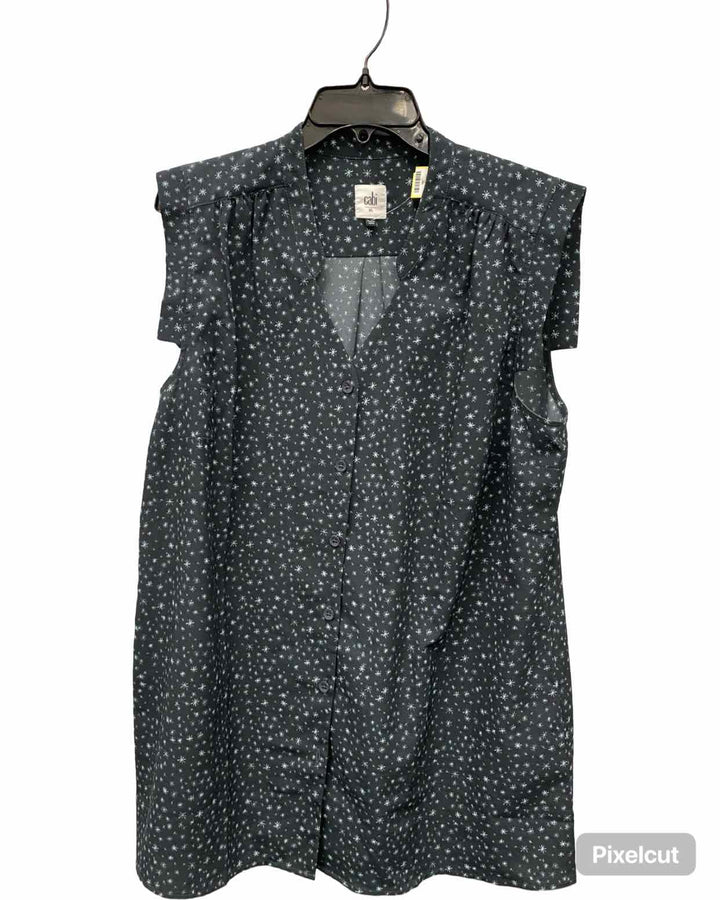 Cabi Size XL Dark Grey star Short Sleeve Shirts