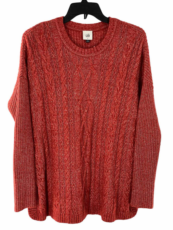 Cabi Size S Red Cable Knit Sweater