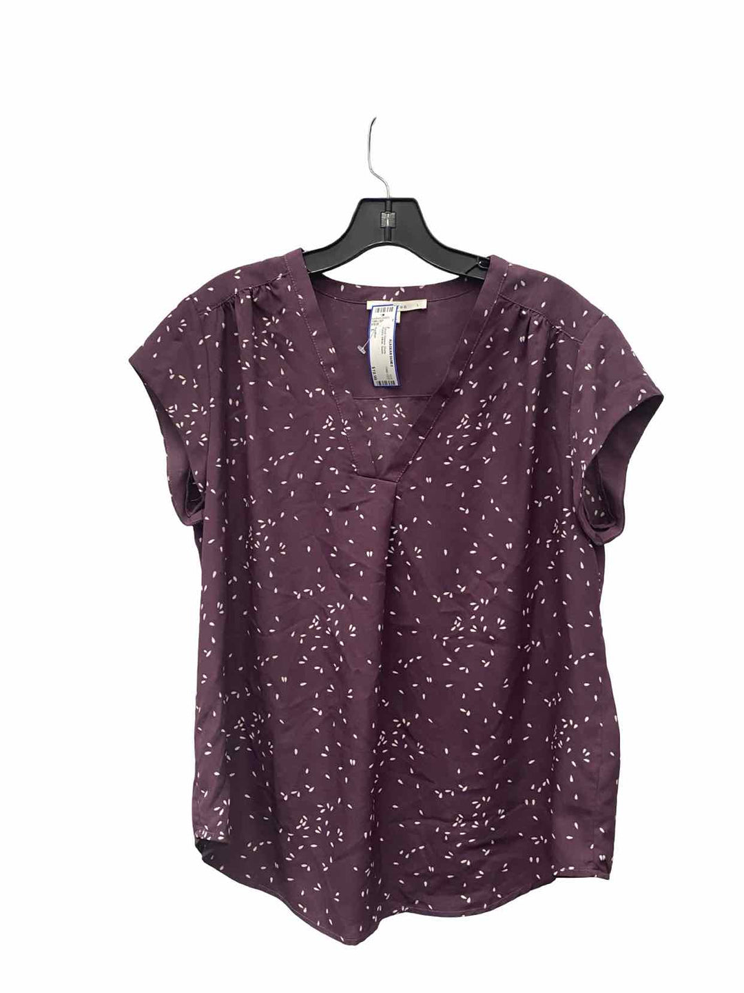 fun2fun Size L Purple White Seeds Short Sleeve Shirts