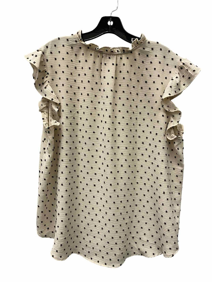 Loft Size XL Cream Black Polka Dot Tank Top