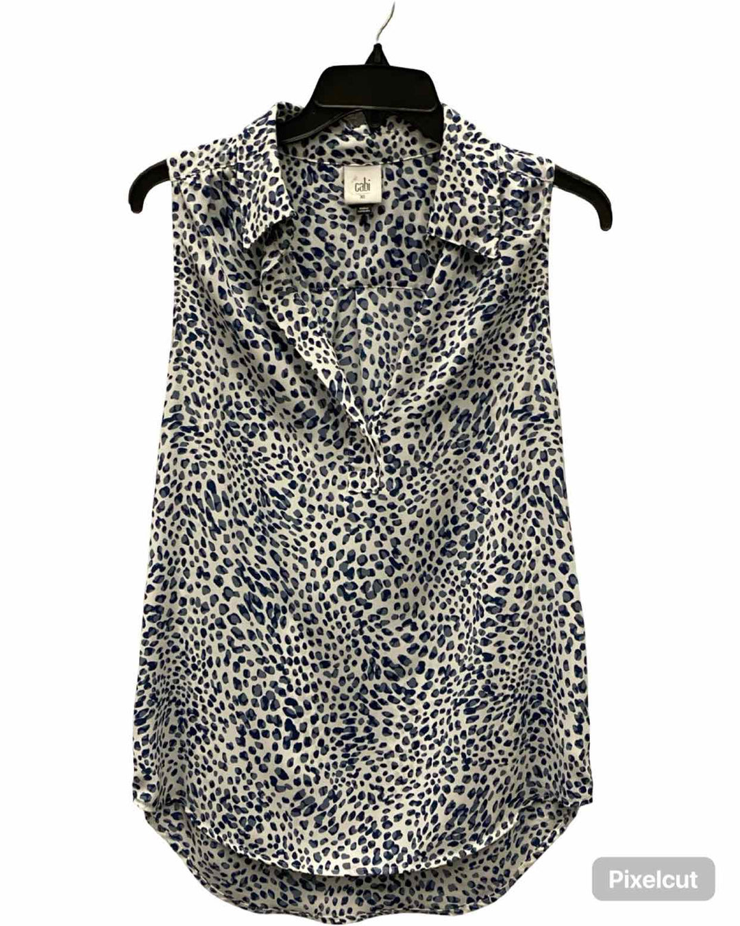 Cabi Size XS Blue White leapard Tank Top