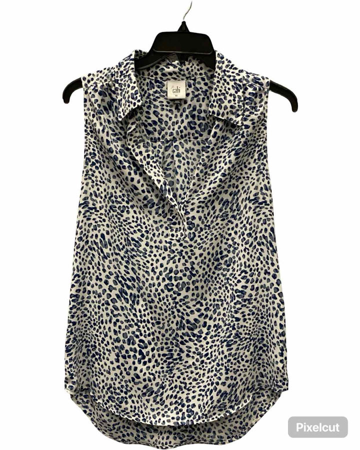 Cabi Size XS Blue White leapard Tank Top