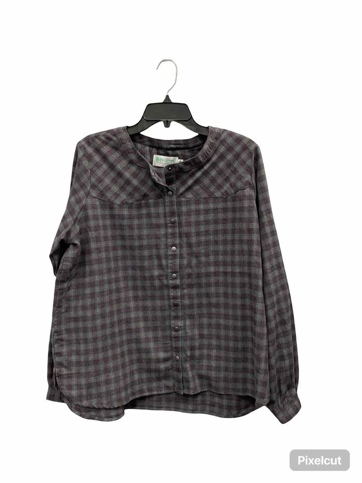 Aventura Size L Gray Plaid Long Sleeve Shirts