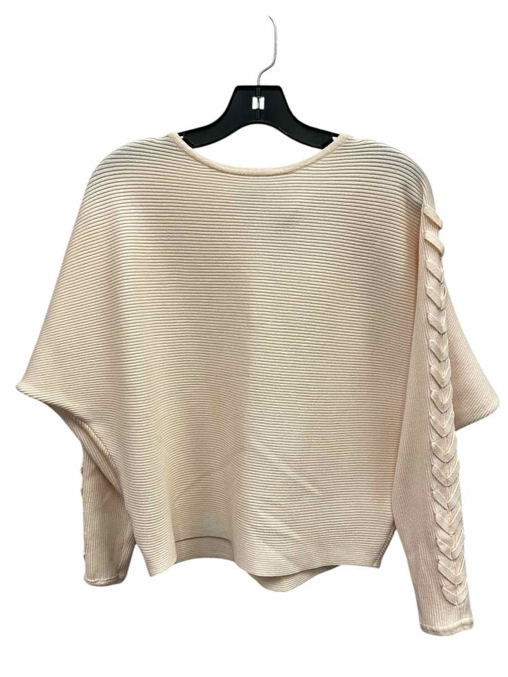 Tahari Size M Blush Ribbed Sweater