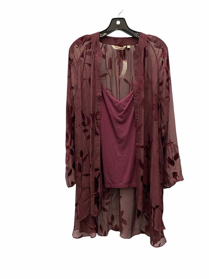 Soft Surroundings Size M Purple Floral Long Sleeve Shirts