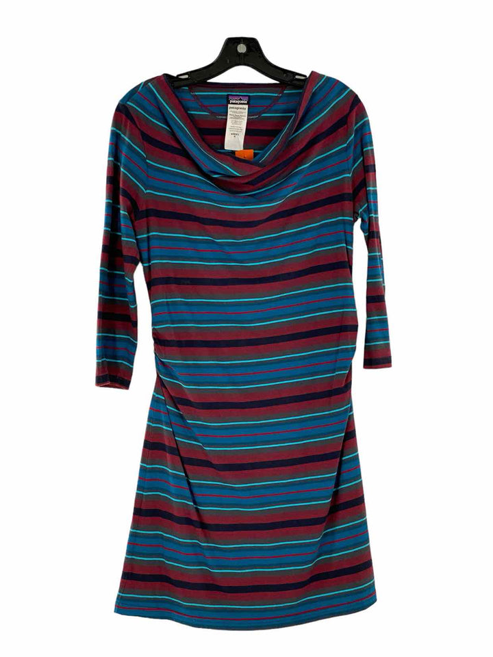 Patagonia Size M Blue Red Stripes Dress