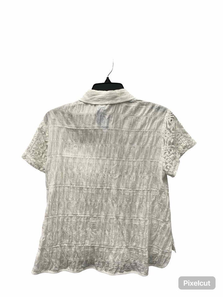 Cabi Size S White Lace Short Sleeve Shirts