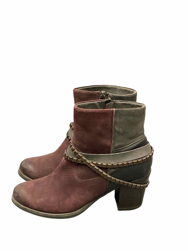 Tamaris Shoe Size 38 Burgundy Grey Leather Tora Boots(Ankle)