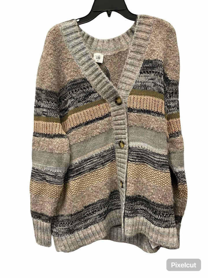 Cabi Size XL Brown Striped Sweater