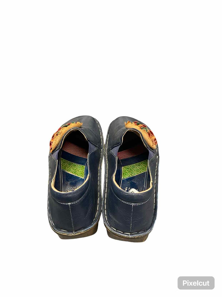 L'Artiste Shoe Size 41 Blue Leather Emilia Flats