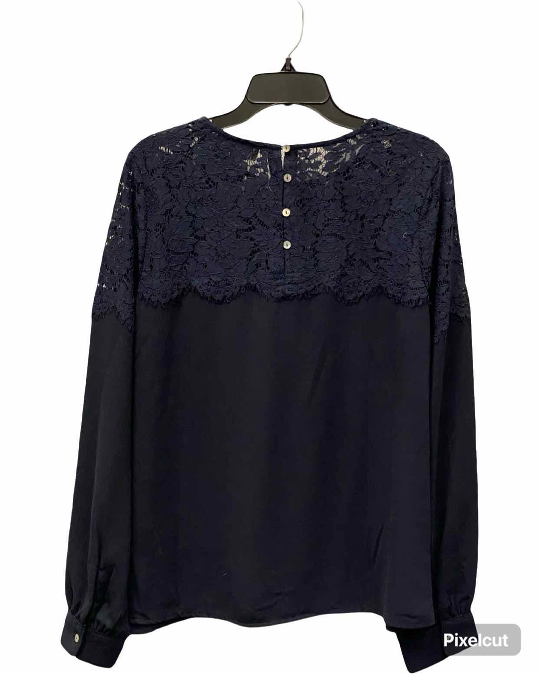 Lulus Size L Navy Floral Long Sleeve Shirts