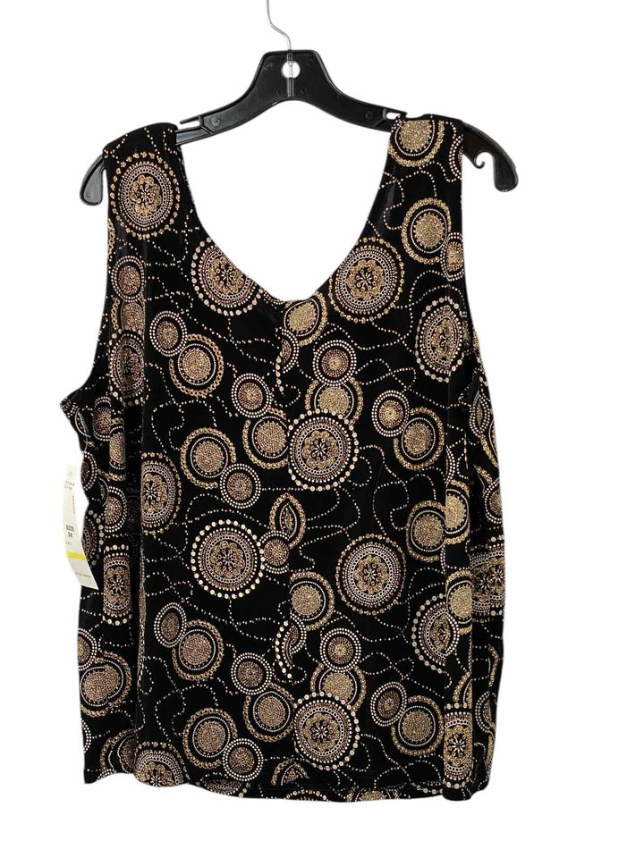 Onyx Nites Size 3X Black Multi sequined Tank Top