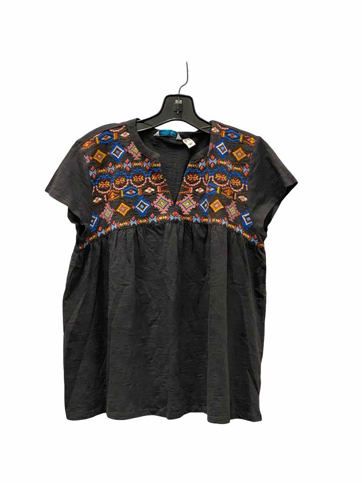 Canyon Retreat Size S Black Pink Print Short Sleeve Shirts