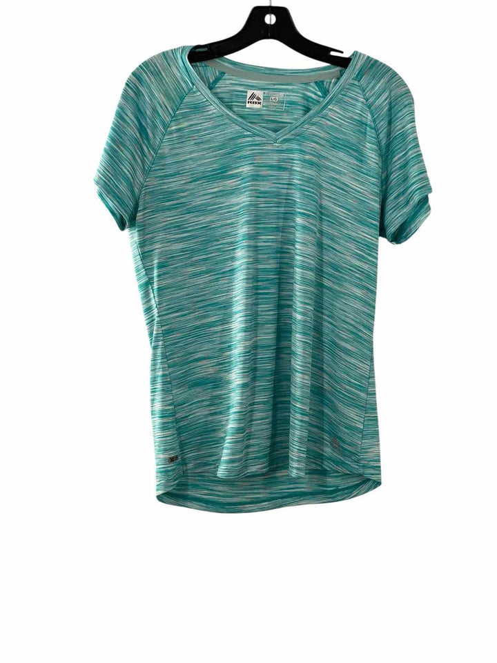 RBX Size Large Green White Stripes T-shirt