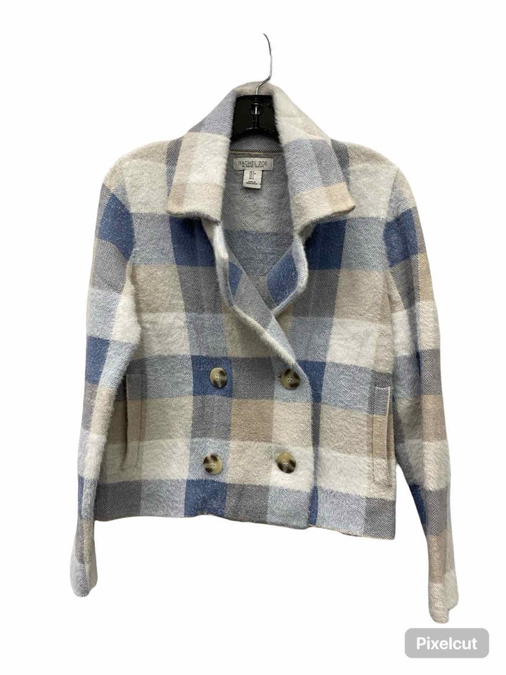 Rachel Zoe Size S Black White Plaid Jacket (Outdoor)