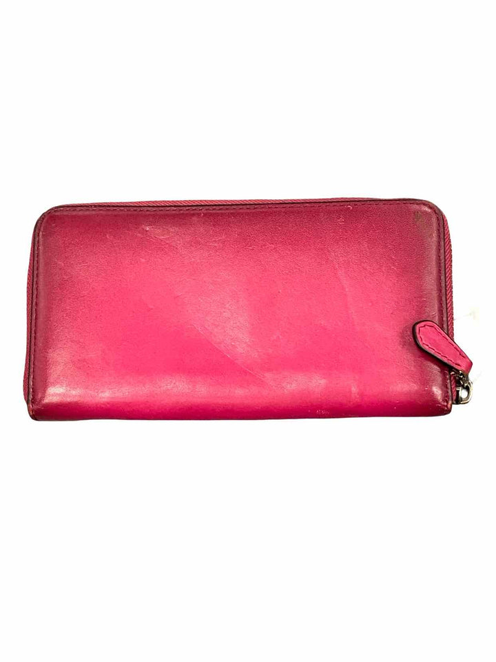 COACH Pink Accordion Zip Wallet
