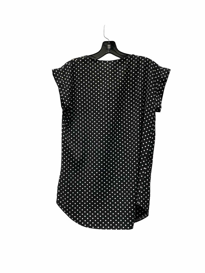 Express Size S Black White Poka dot Short Sleeve Shirts
