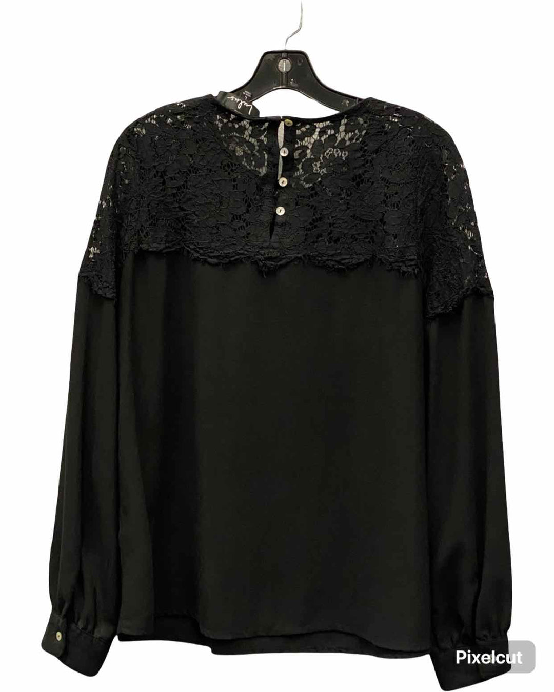 Lulus Size L Black Floral Long Sleeve Shirts