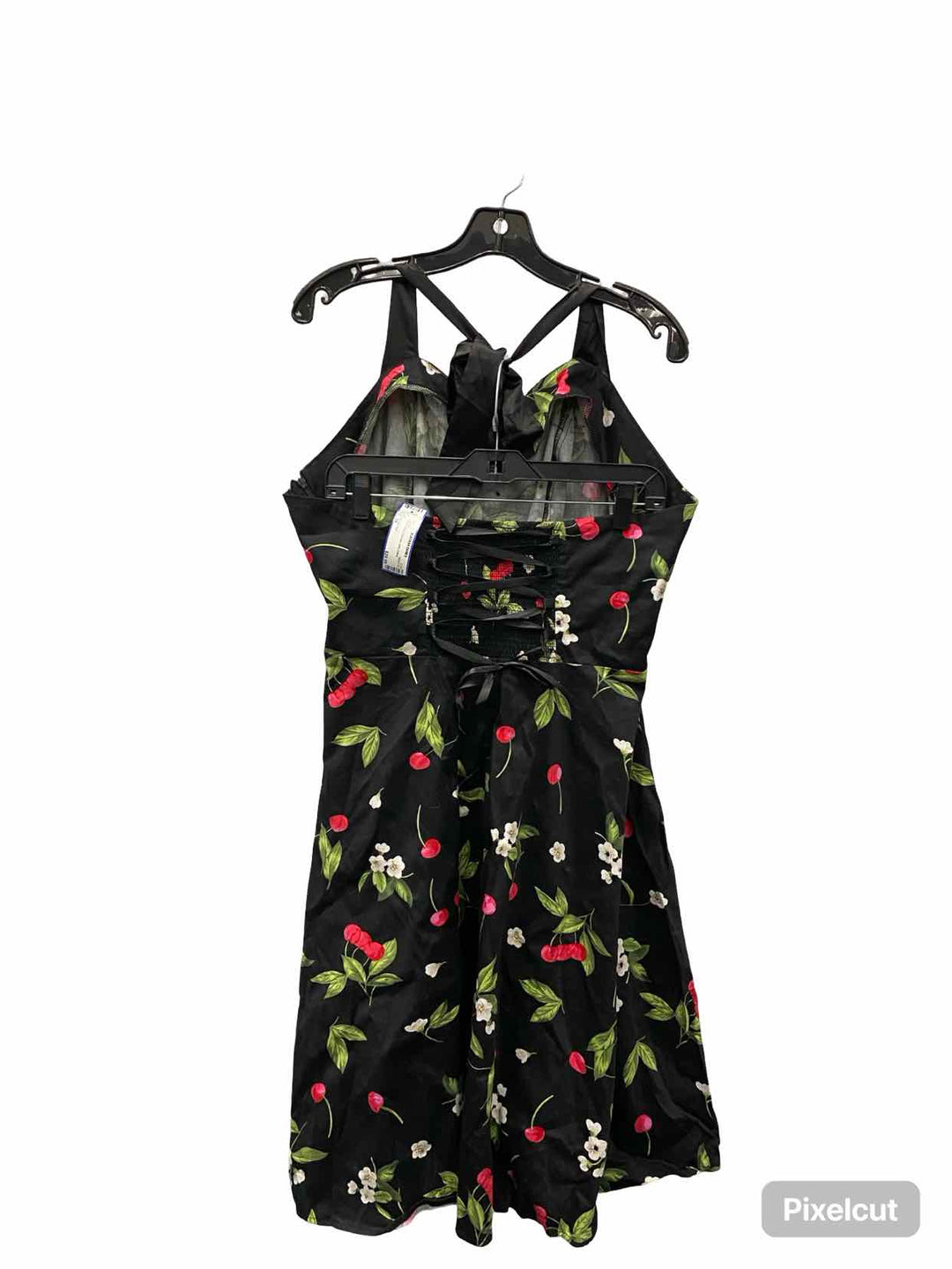 Dressy Star Size 3X Black Red Cherries 95% Cotton Dress