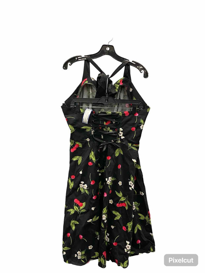 Dressy Star Size 3X Black Red Cherries 95% Cotton Dress