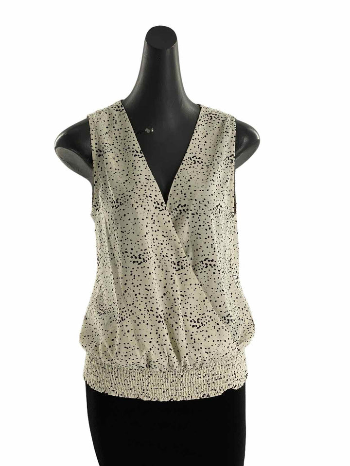 BB Dakota Size M Cream Black Speckled Tank Top