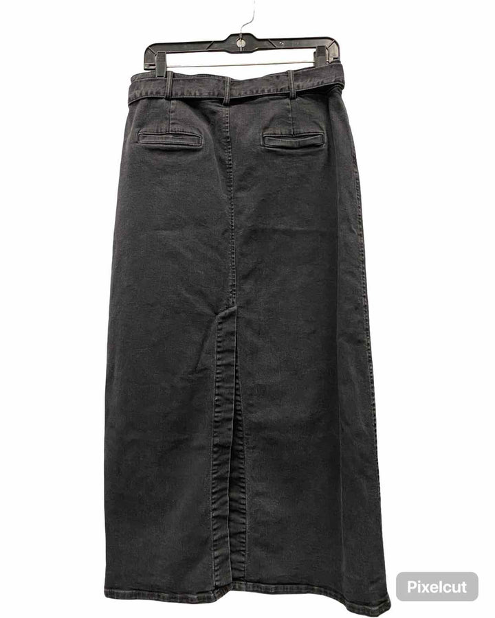 Kenneth Cole Size 10 Black Denim Skirt