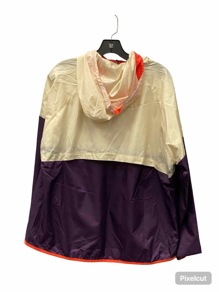 Eddie Bauer Size XL Cream Purple Windbreaker Jacket (Outdoor)