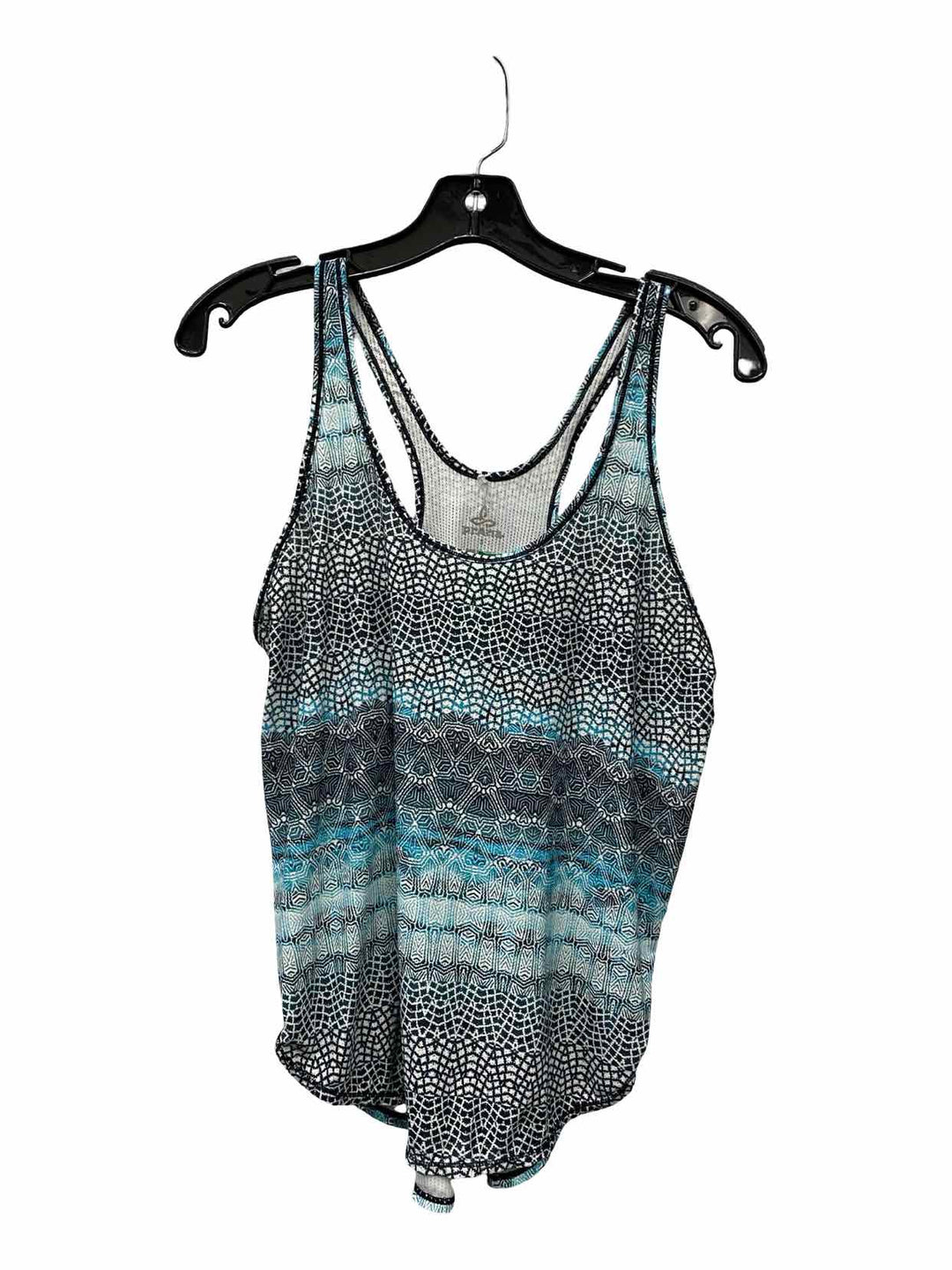 PrAna Size S Blue Black/White Print Tank Top
