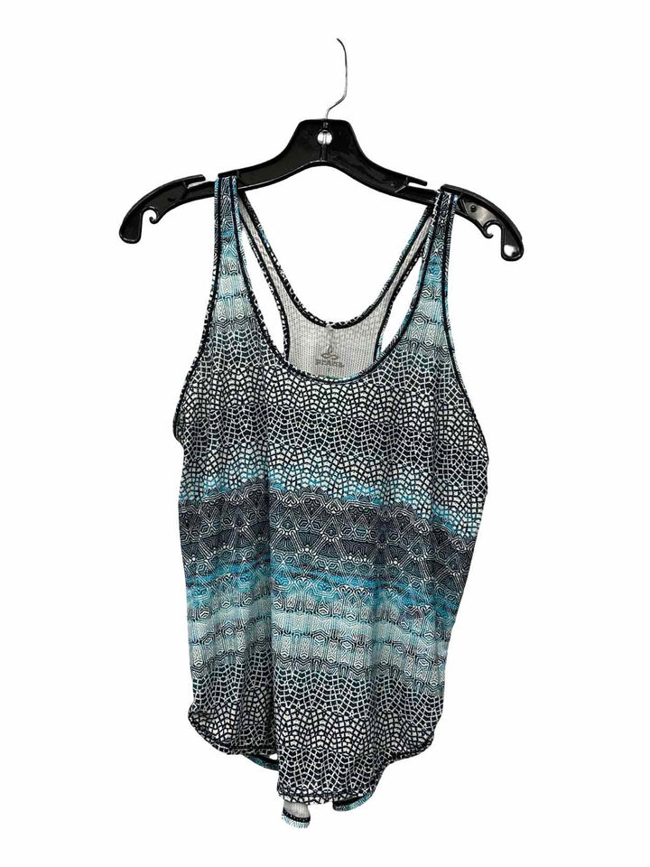 PrAna Size S Blue Black/White Print Tank Top