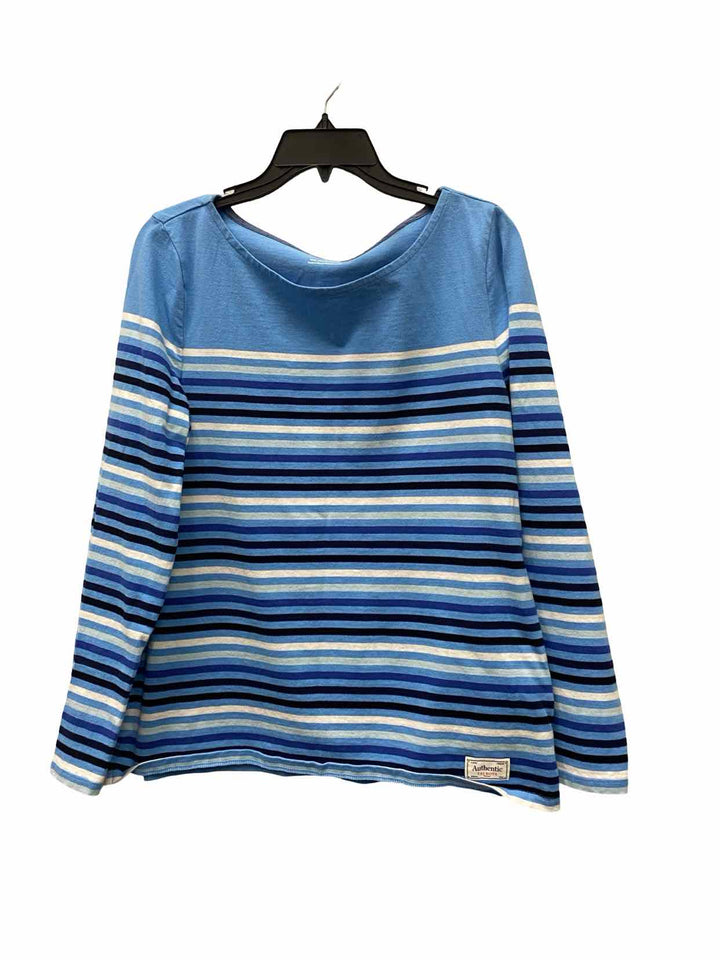 Talbots Size M Blue Stripe Long Sleeve Shirts