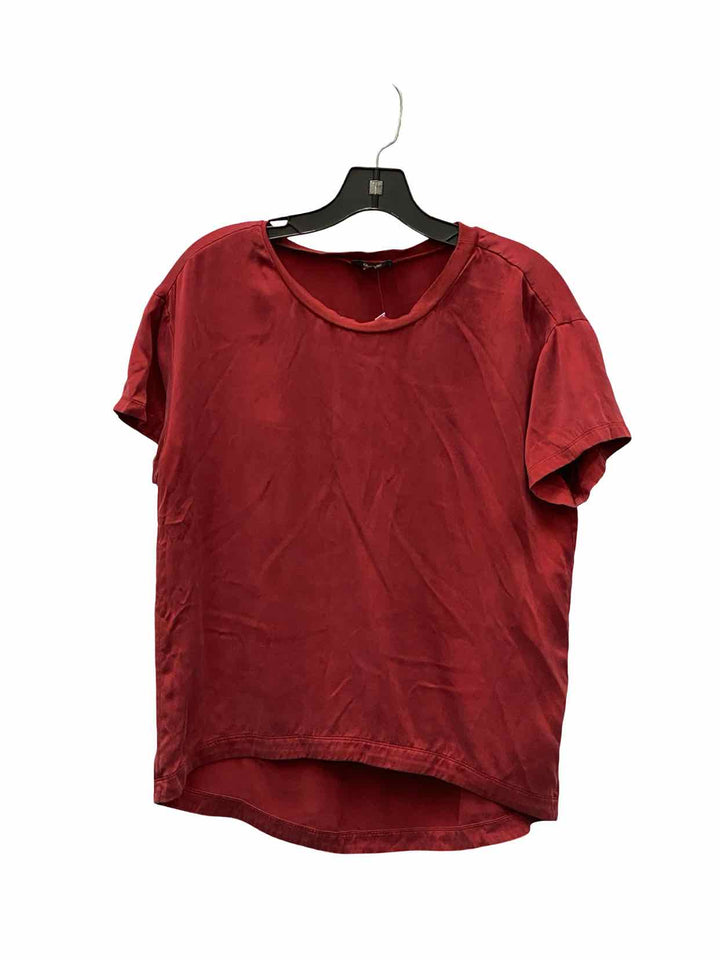 Quince Size S Red 100% silk Short Sleeve Shirts