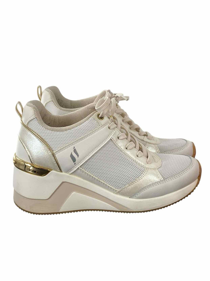 Skechers Shoe Size 7 White Gold Wedge Heel Sneakers