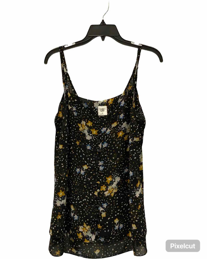 Cabi Size M Black Multi Print Tank Top