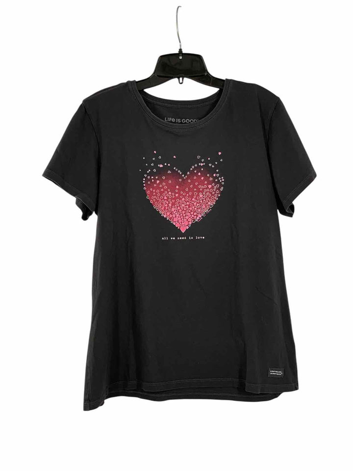 Life is Good Size L Grey Pink T-shirt