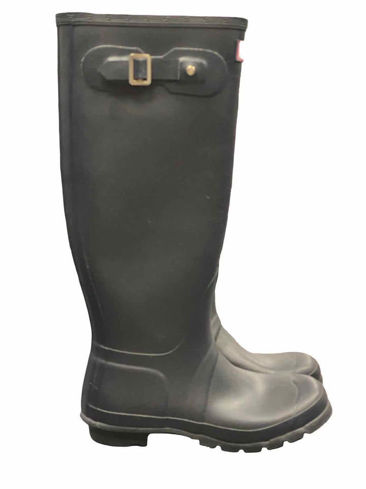 Hunter Shoe Size 8 Blue Rain Boot Boots(knee)