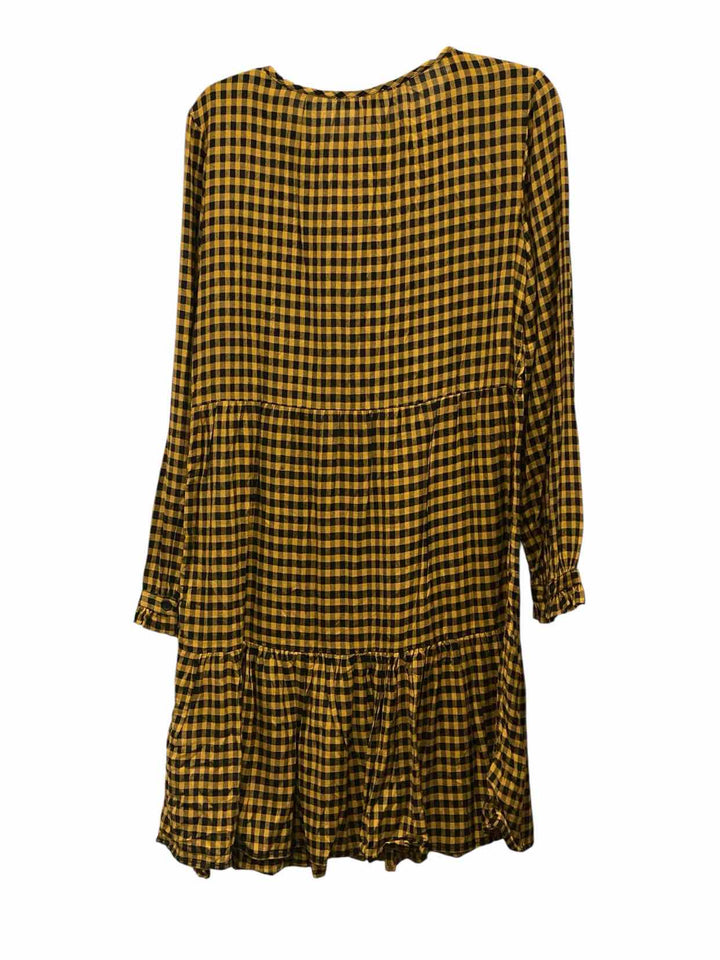 beachlunchlounge Size S Yellow Black Plaid Dress