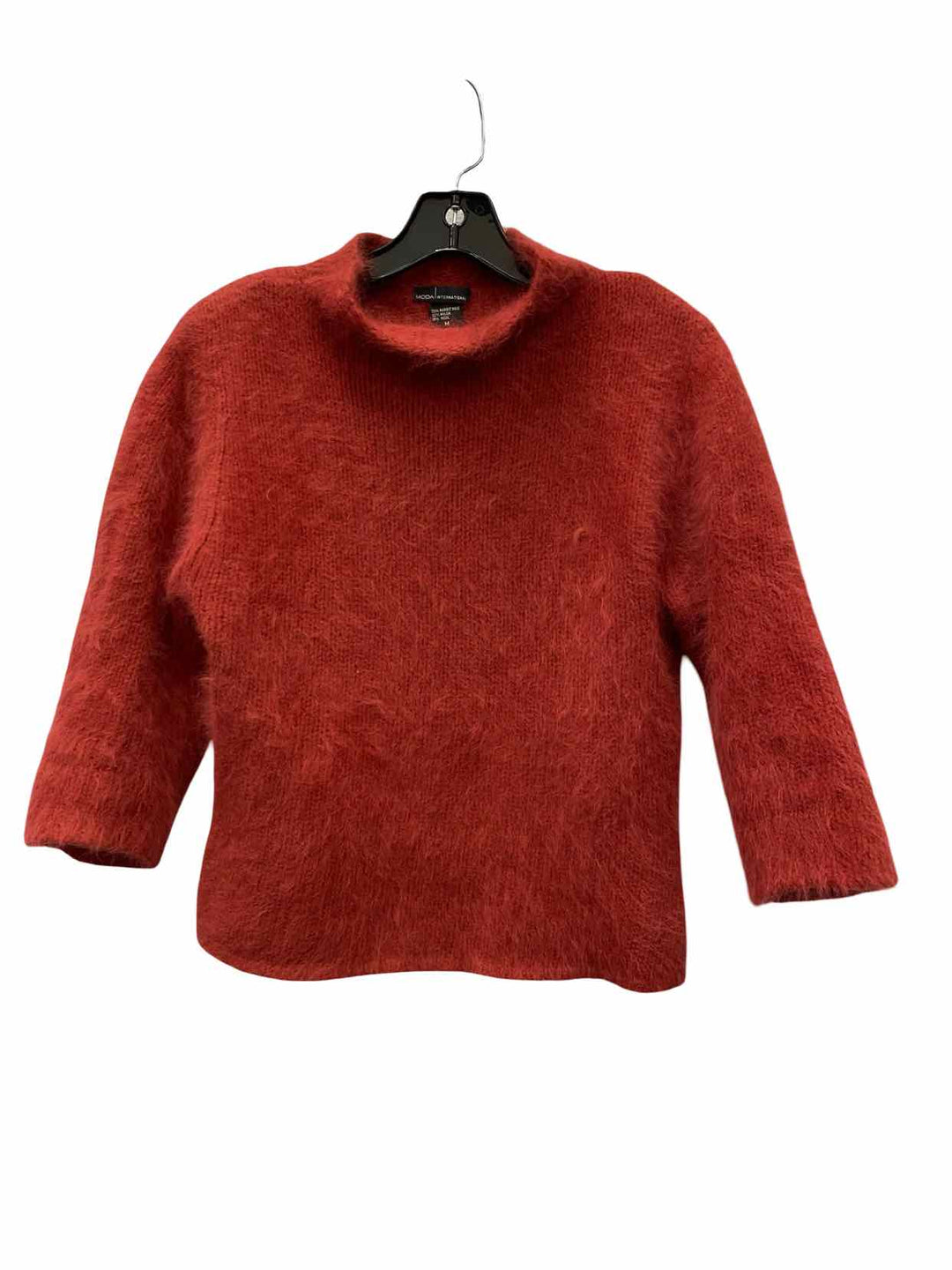 Moda International Size M Red 53% Rabbit Hair/ 15% Wool Sweater