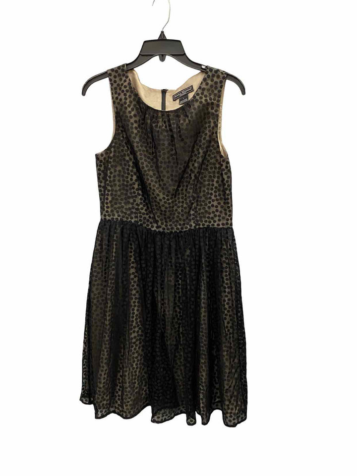 Jessica Howard Size 8 Black Tan Poka dot Dress