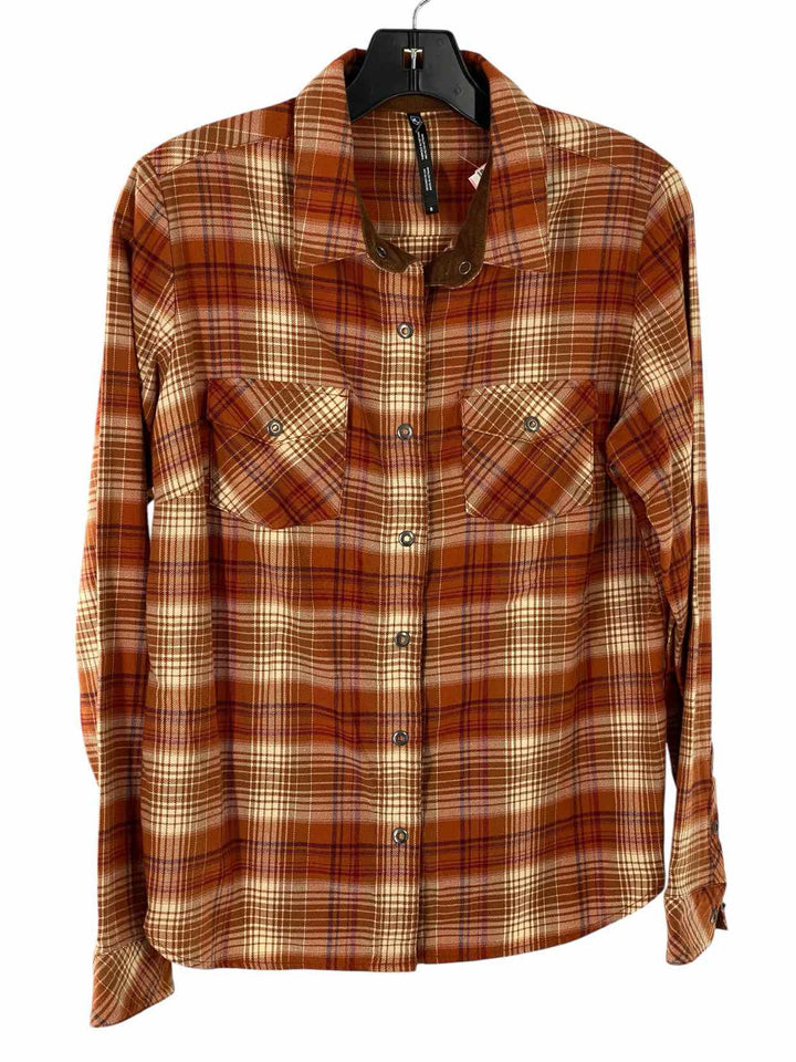 Kuhl Size S Orange Plaid Long Sleeve Shirts