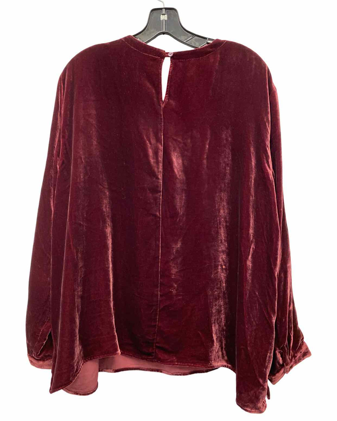 Eileen Fisher Size XL Burgundy Velvet Long Sleeve Shirts