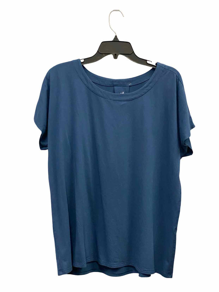 J Jill Size LT Blue Luxe Supima Scoop Neck T-shirt