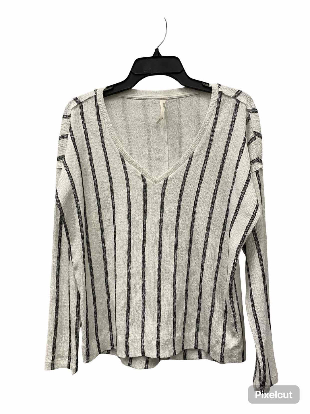 Anthropologie Size S White Black Striped Long Sleeve Shirts